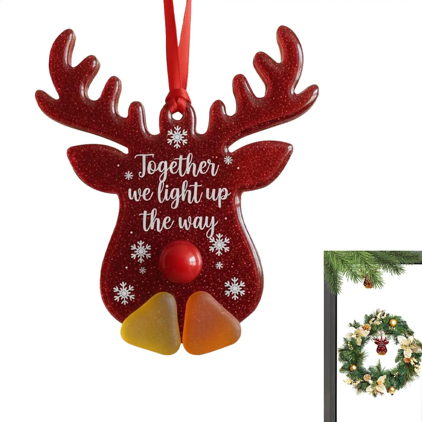 Sea Glass Christmas Ornament Coastal Themed Ornament Friendship Sea Glass Pendant for Xmas Tree Indoor Outdoor Window Decor