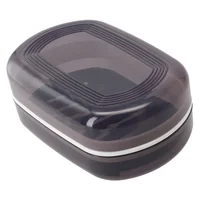 1pc Soap Box With Lid Travel Reusable Dish Holder Container Soap Case Bathroom Accessories PP Double Layer Drainage Net Handle 2