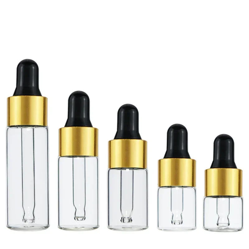 1-5ml Clear Mini Glass Dropper Bottles Small with Glass Eye Dropper for Essential Oils Dispensing Bottle Sample Traveling Bottle dropper bottle