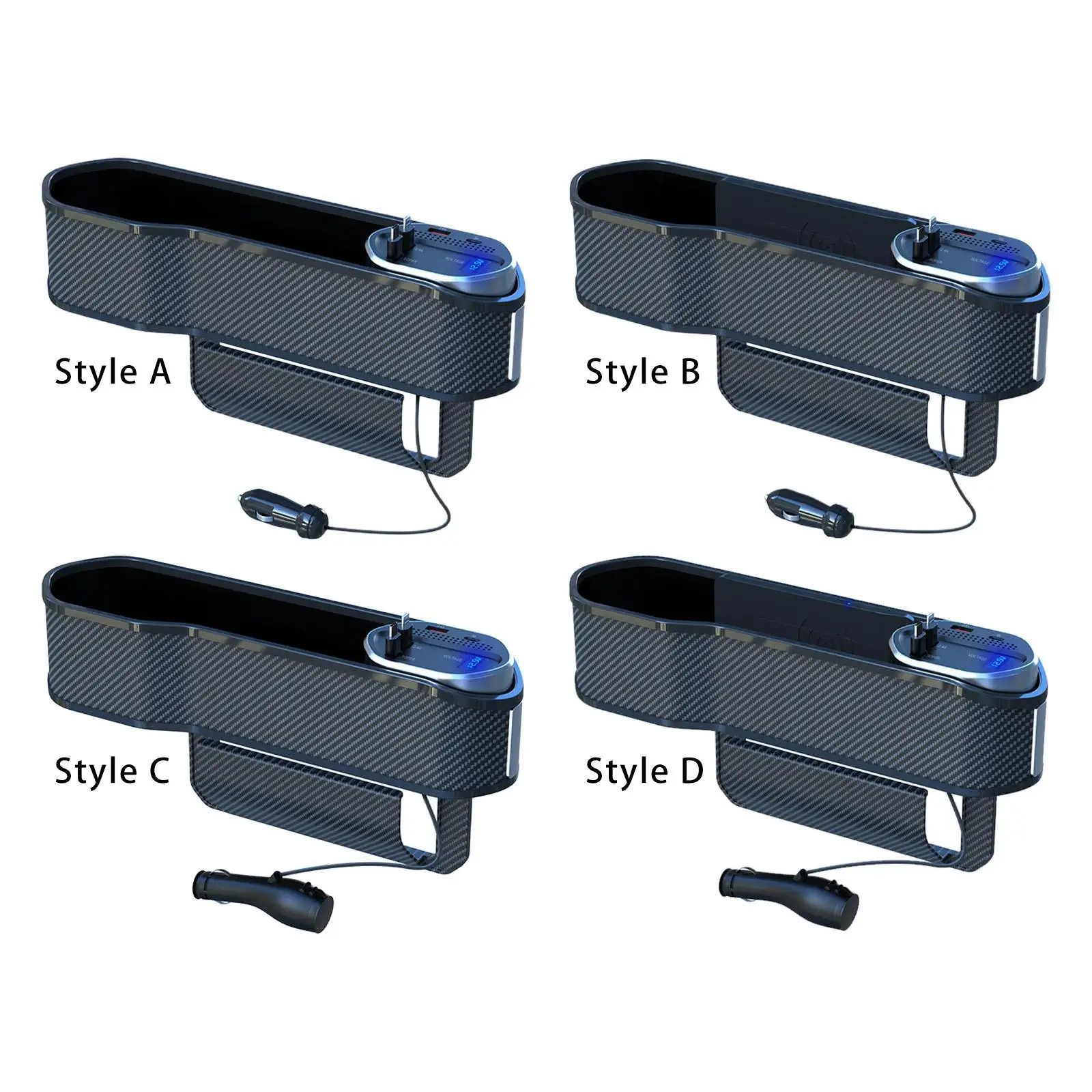 

Car Seat Organizer with Charging Function for Drinks Phone Wallets