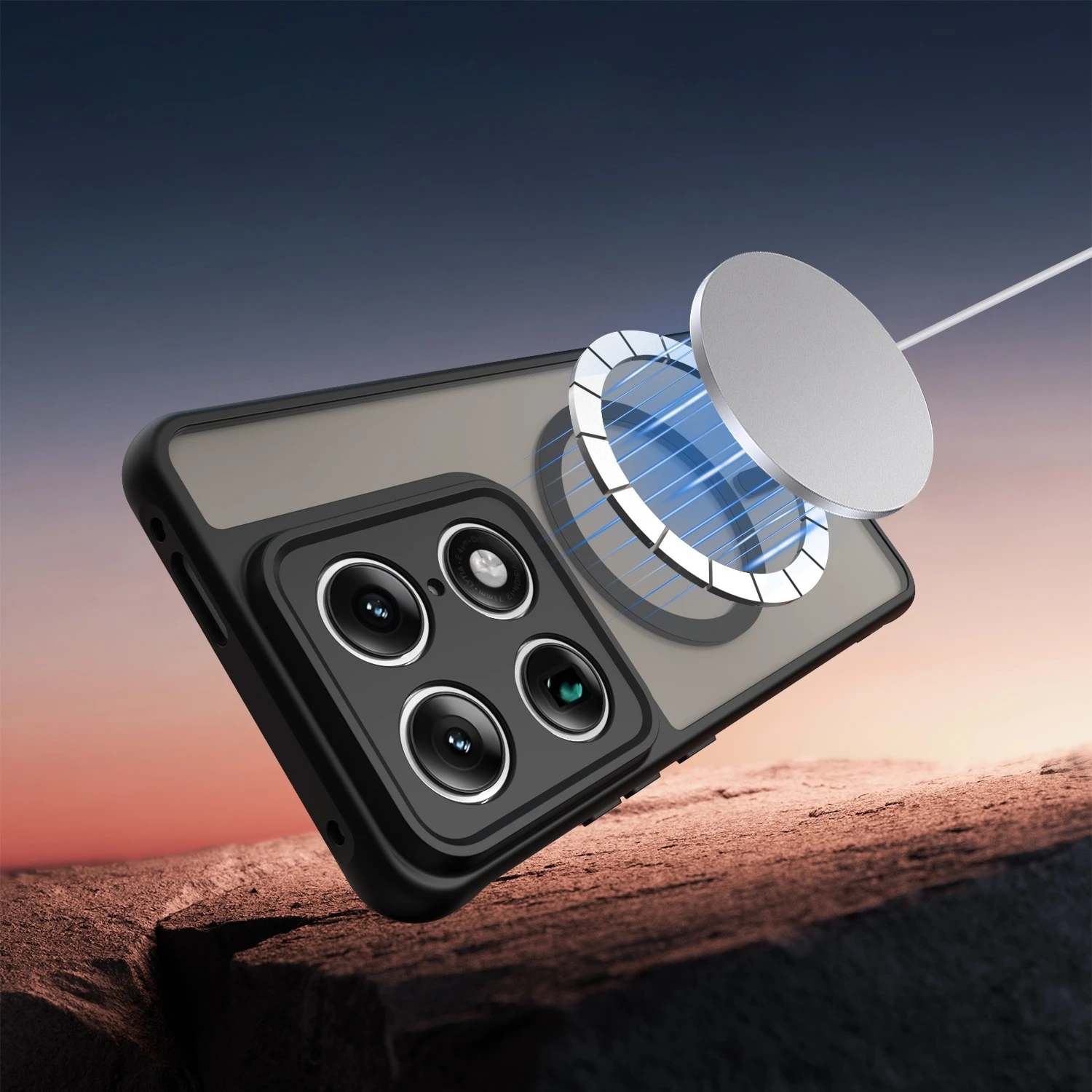 Matte Clear Shockproof Magnetic Phone Case with MagSafe Compatibility
