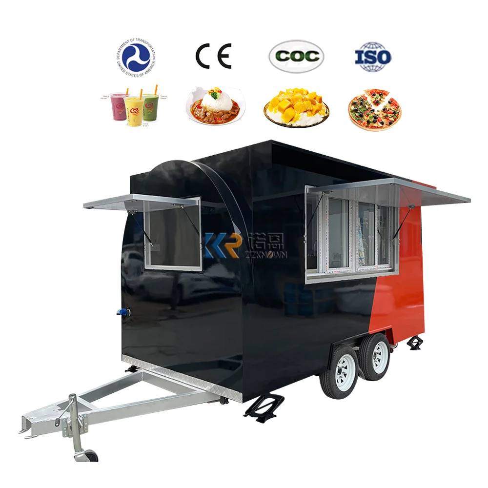 2023 Hot Selling Mobile Catering Food Trailer For Sale  Fully Equipped Food Truck Trailers with Full Kitchen Equipment 2 compartment catering sink commercial stainless steel kitchen sink dish washing disinfection pool with standing rack drainer