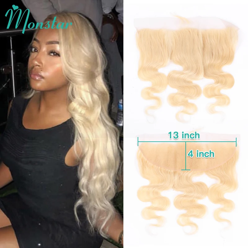 613 Blonde Body Wave 13x6 13x4 HD Lace Frontal PrePlucked Brazilian Remy Human Hair 5x5 HD Lace Closure 180% Density Closure 4x4 4
