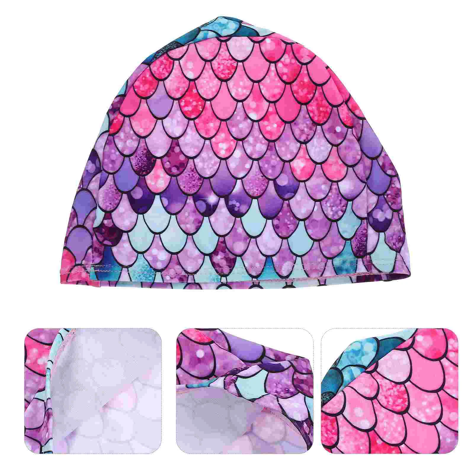 

Swimming Cap for Kids- Childrens Swim Cap Polyester Waterproof Swim Hat Cover Ears for Long and Short Hair