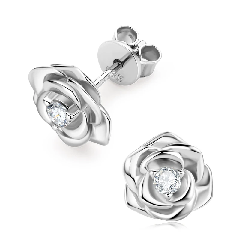 Trillion diamond earrings with two 0.10 carat trillion diamonds in 14k –  Giantto