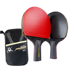Professional Table Tennis Racket Set with High-Quality Blade and Carrying Bag (Short Handle)