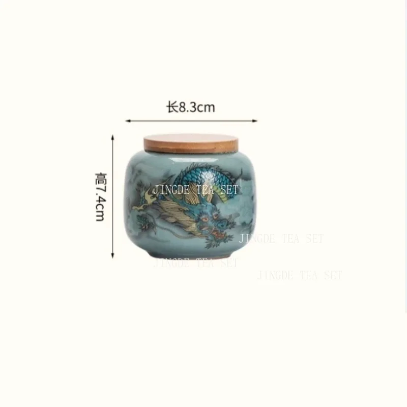 Portable Ceramic Tea Caddy Household Sealed Tieguanyin Storage Tank Travel Tea Boxes Tea Jar Coffee Spice Candy Containers