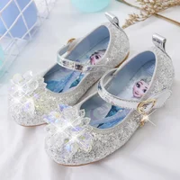 أحذية ديزني الأميرة الكريستالية الجديدة للفتيات أحذية فردية فروزن عائشة صوفيا أحجار الراين أحذية أداء الحفلات 4