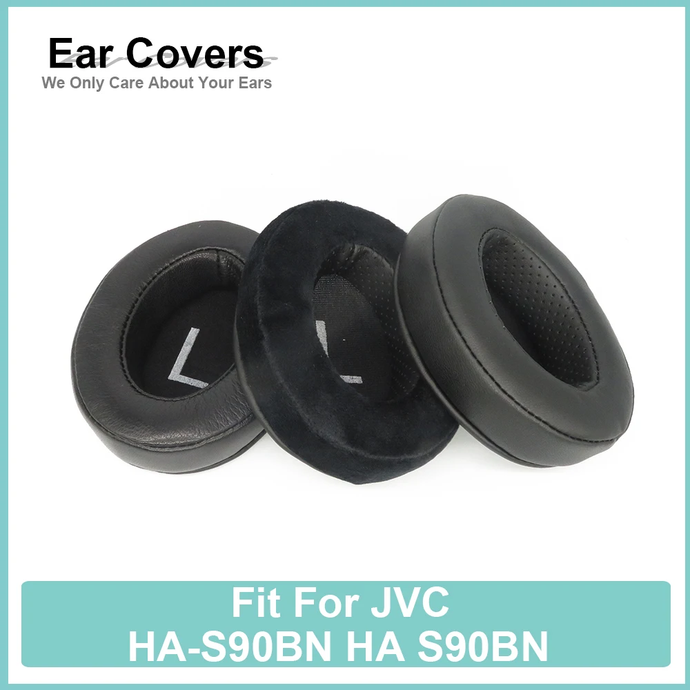 Black Foam Earpads para Fone de Ouvido Almofadas Proteína Veludo Pele de Carneiro Apto para Jvc Ha-s90bn ha S90bn