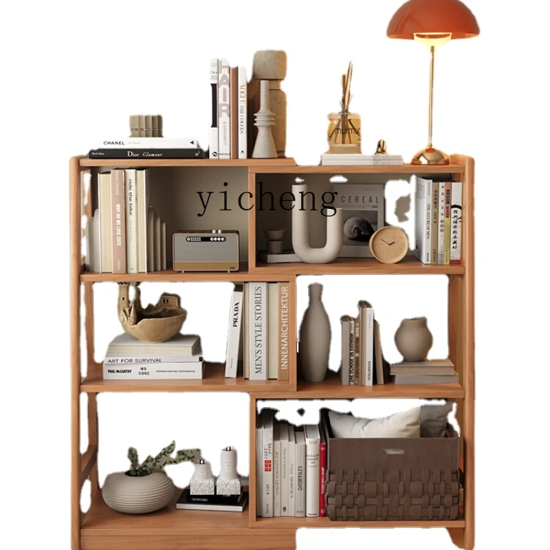 

Xl Solid Wood Bookshelf Telescopic Bookshelf Bedroom Storage Bookcase Trapezoidal Floor Shelf