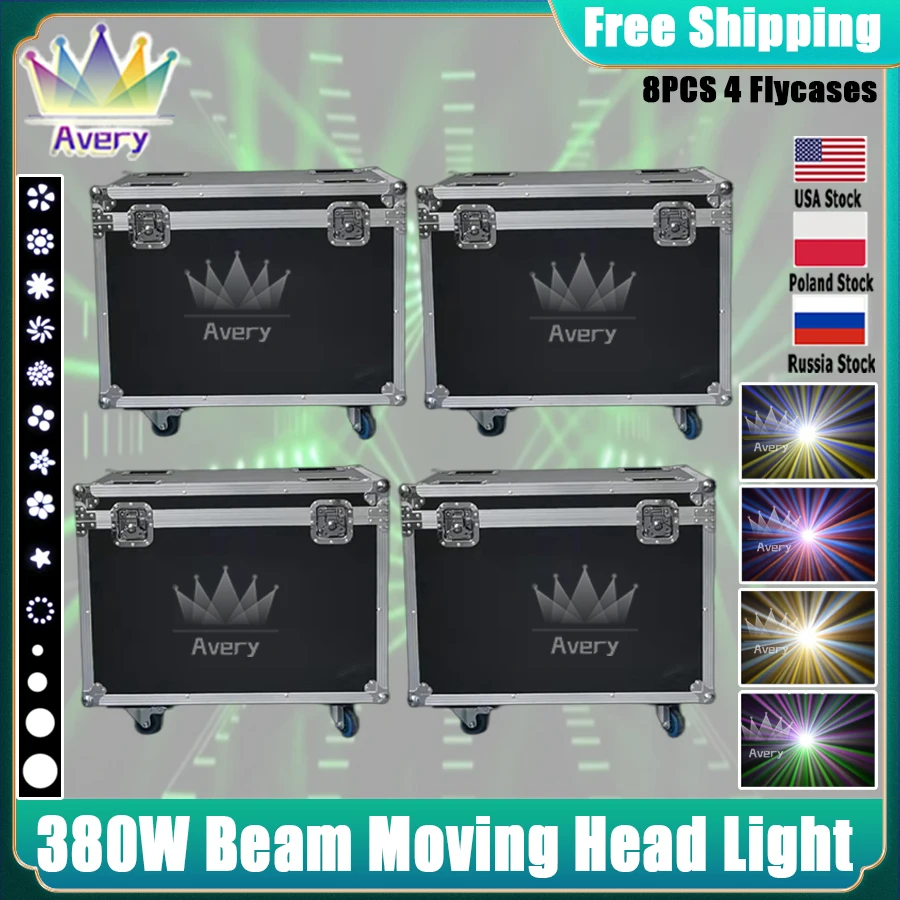 0 Tax 4Pcs Flight Case Per Sharpy Beam 380W 20R Moving Head Light Beam 20R Lampadina Moving Head Lights Beam Spot Wash Stage Lights