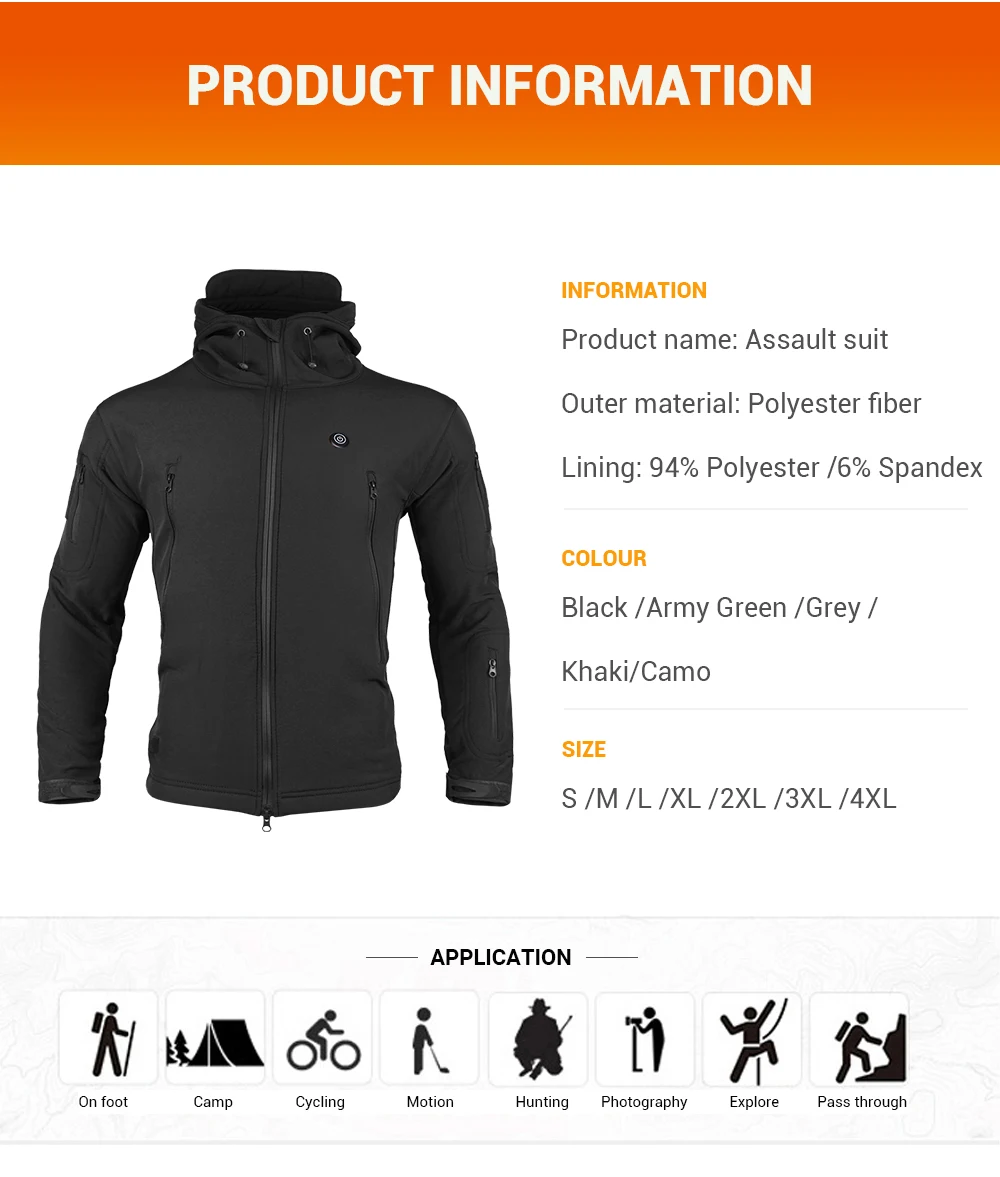 A product information page for a Smart Heated Jacket.