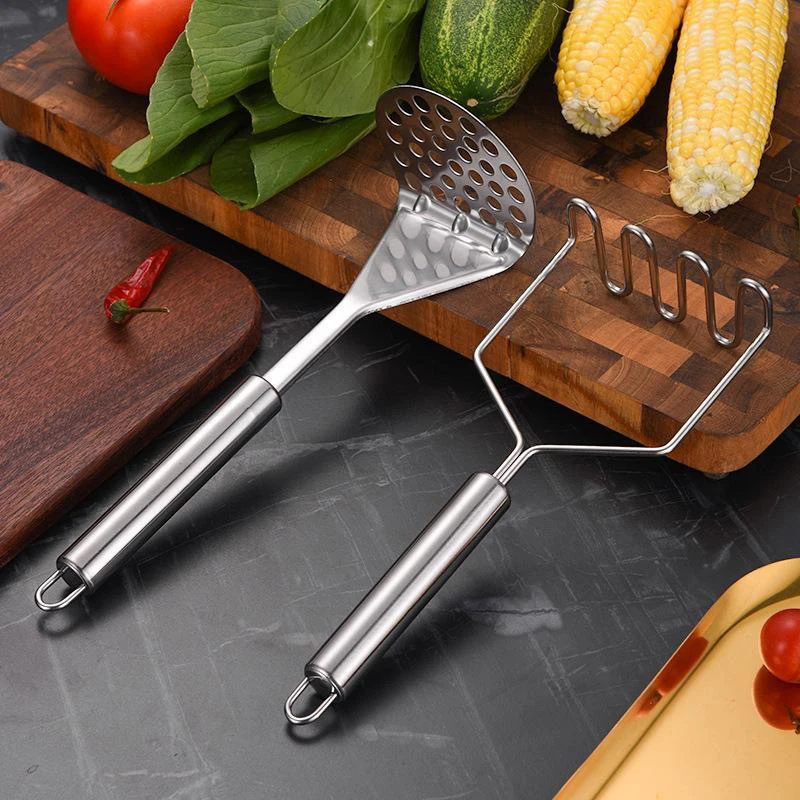Manual Stainless Steel Potato Masher, Heavy Duty Fruit Vegetable Pressure Machine, Kitchen Food Crusher Easy To Clean Gadget