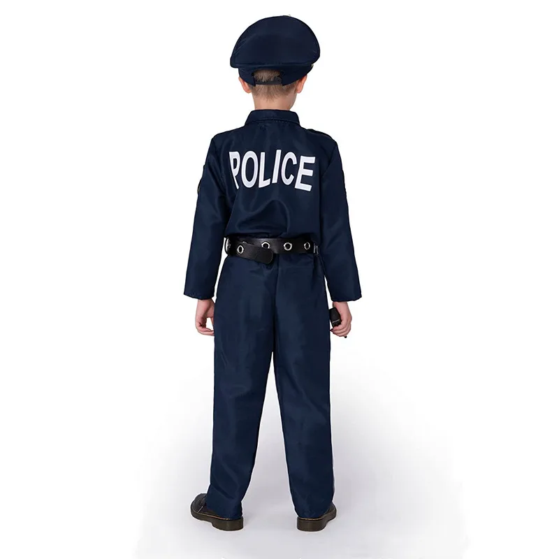 Costume Completo Da Poliziotto Per Bambino – Include Camicia, Pantaloni, Cappello E 7 Accessori (Walkie-Talkie, Manette, Distintivo…)