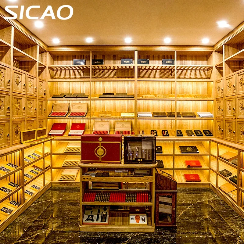 Design Luxury Cigar Room Humidifier Refrigerated Fridge Humidor Abinet Intelligent Humidity Temperature Control