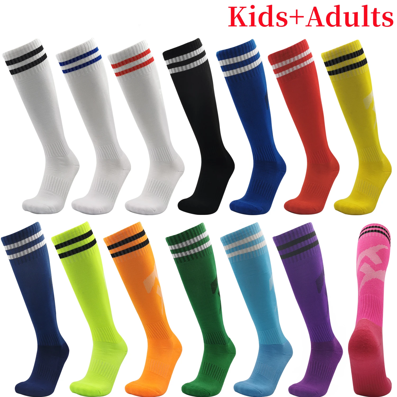 

Football Socks High Quality Long Tube Knee Cotton Kids Legging Stockings Soccer Baseball Running Sport Adults Children Socks