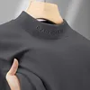 Thiened Long Sve Base irt Men's Faion Ci Sle f High Collar mid Collar Warm Inner Wear T-irt for Autumn Winter