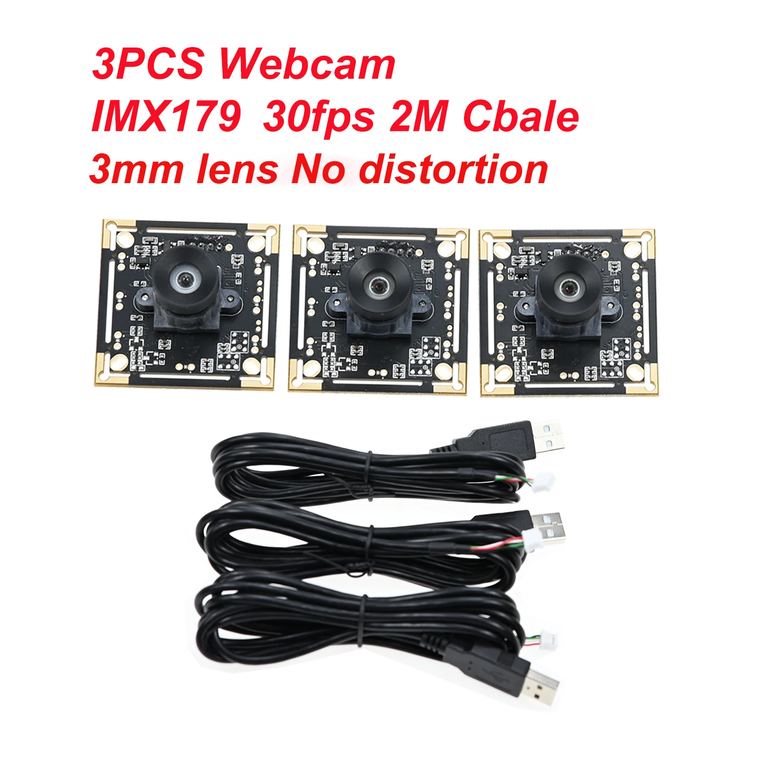 3PCS Camera Module IMX179 / OV9732 100 Degree 30fps 2M Cbale No Distortion，USB Webcam Compatible For Autodarts.io Scoring System