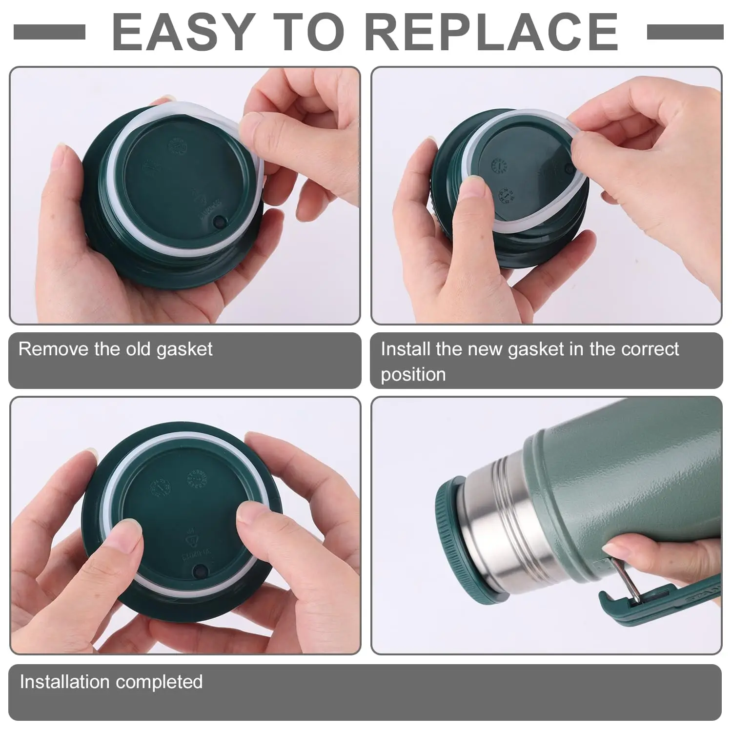 2pcs  Food Jar, Silicone Seal Ring Stopper Leak Seal Parts Leak-Proof Water Bottle Lid O Ring Replacement