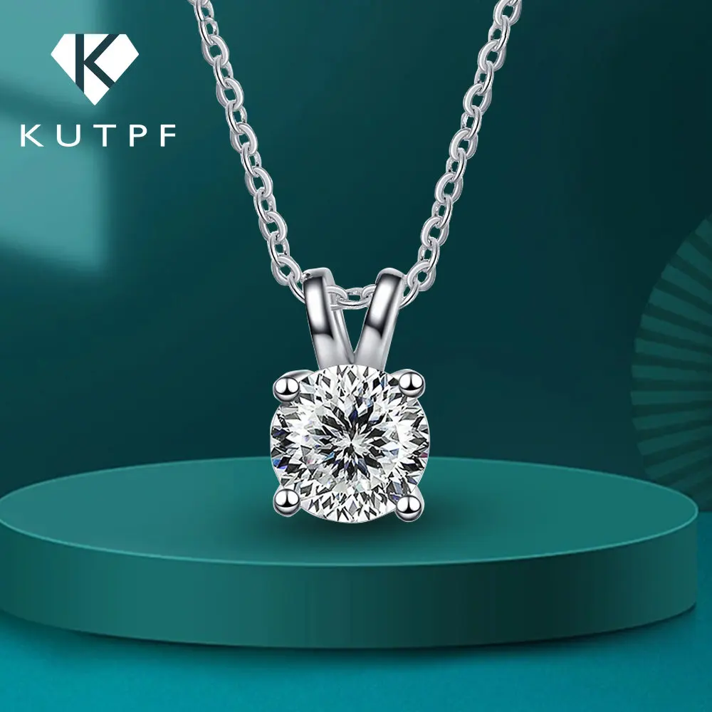 

1/2/3 Carat Hundred Face Cut Diamond Moissanite Pendant Neckalce 925 Sterling Silver Plated White Gold for Women Fine Jewelry