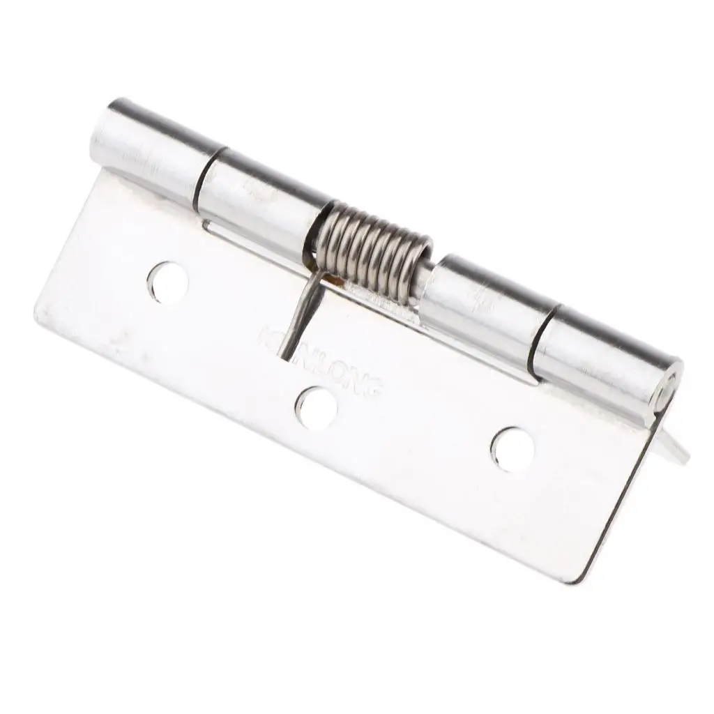 2X Stainless Steel Spring Door Hinge Automatic Closing Adjustable Silver