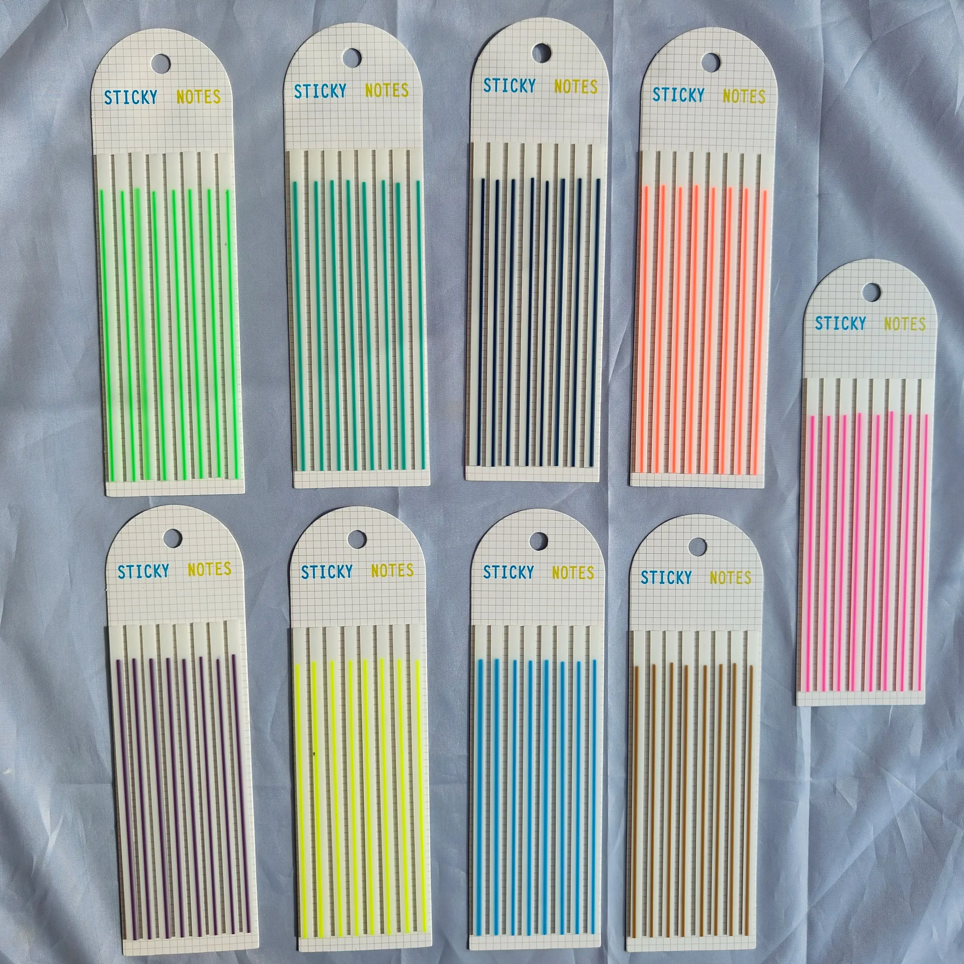 9 Packs Transparent Sticky Notes Self-Adhesive Reading Book Annotation Notepad Bookmarks  Kawaii School Supplies 3