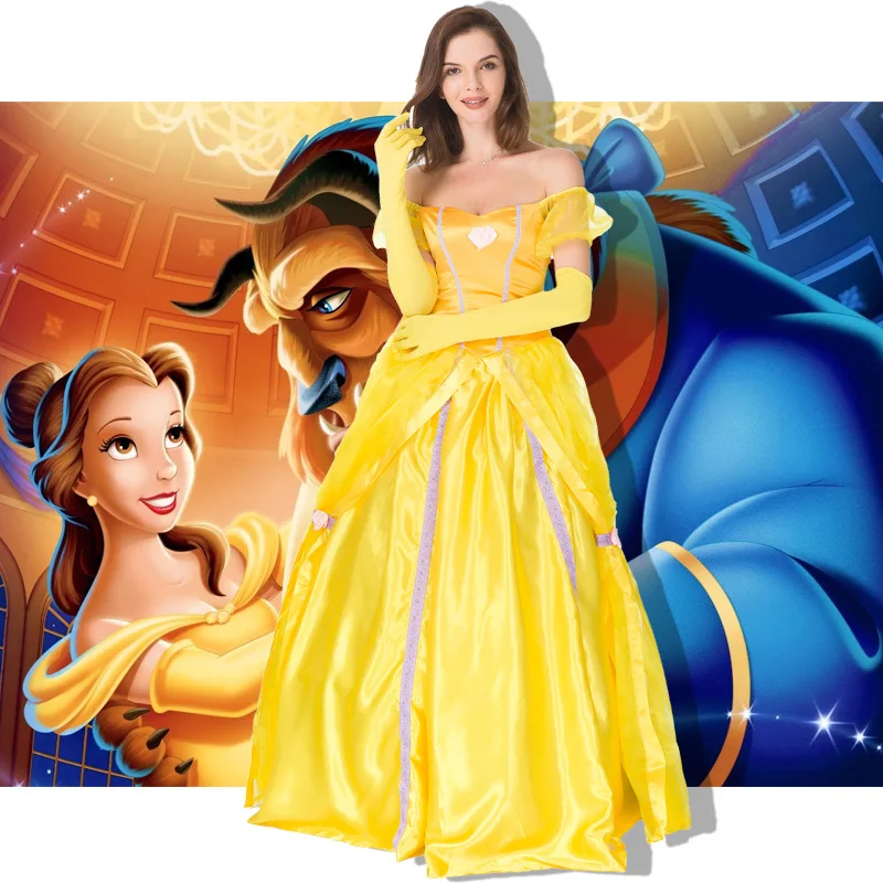

2023 Halloween Costume Adult Belle Princess Dress Beauty And Beast Belle White Snow Costume Dance Dress Anime Cosplay