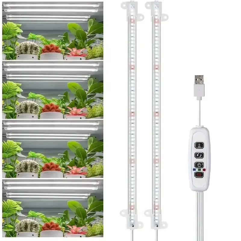 LED Grow Light 1/2/3/4 LED Grow Light Strips For Indoor Plants USB Full Spectrum Phyto Lamp Dimmable Timer