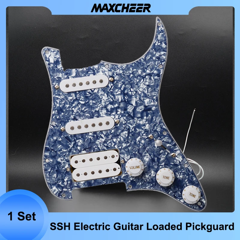 

Multi Colour Pickguard Electric Guitar Pickguard and White Humbucker SSH Loaded Prewired Scratchplate Assembly