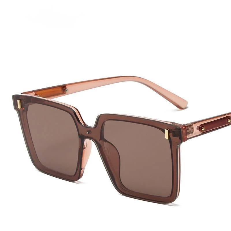 2023 neue, heiß verkaufte, quadratische Sonnenbrille mit großem Rahmen für Straßenaufnahmen und Urlaub, hochwertige, schlichte Sonnenbrille, modisches Mädchen_voghion.com