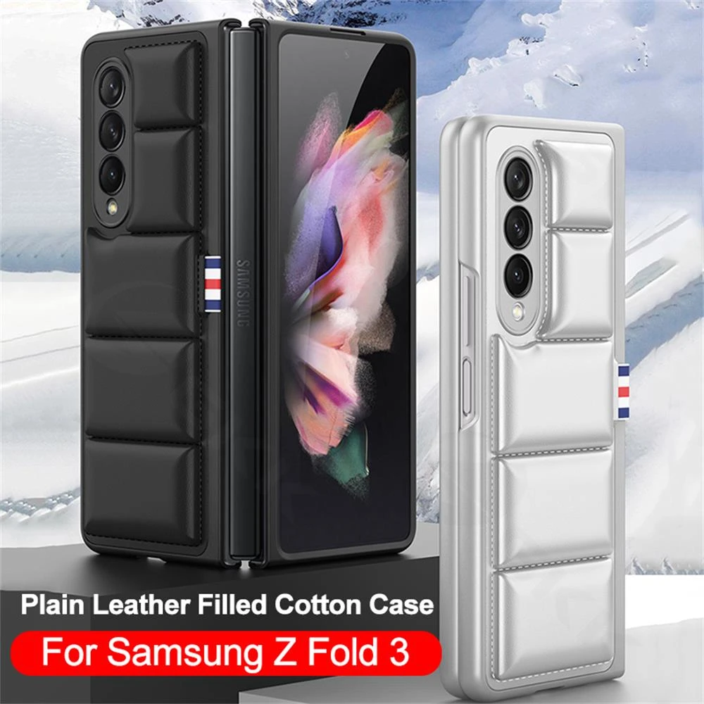 For Samsung Galaxy Z Fold 3 5G Case Luxury Carbon Fiber Folding Shockproof Lens Protective Cover For Galaxy Z Fold 3 Accessories samsung z flip3 case