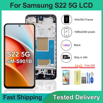 Per Samsung S22 5G SM-S901B Gruppo schermo Display LCD Touch screen digitale con sostituzione del telaio per SM-S901U SM-S901W