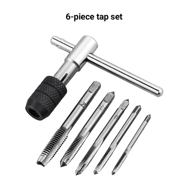 5/ 6 Pcs/set Foret À Tarauder Clé Fileter Outil M3-m8 Tournevis  Porte-taraud Main Outil Métrique À Filetage Taraud Tarauds - Tarauds -  AliExpress