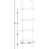 Bookcase Modern Storage Shelf Small Acrylic Ladder Bookshelf Librero 4-Tier Clear Wall Mounted Book Shelf for Small Spaces 59 2