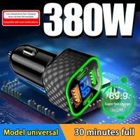 Chargeur de téléphone de voiture rapide 380W/250W, double adaptateur d'interface PD 4 en 1 avec affichage de tension QC3.1, différents styles pour toutes les voitures 1