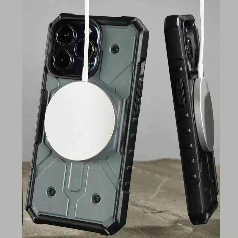Magsafe Wireless Charge Phone Case for Apple iPhone 14 Pro Max 13 12 Plus UAG Magnetic Original Logo Shockproof Armor Cover