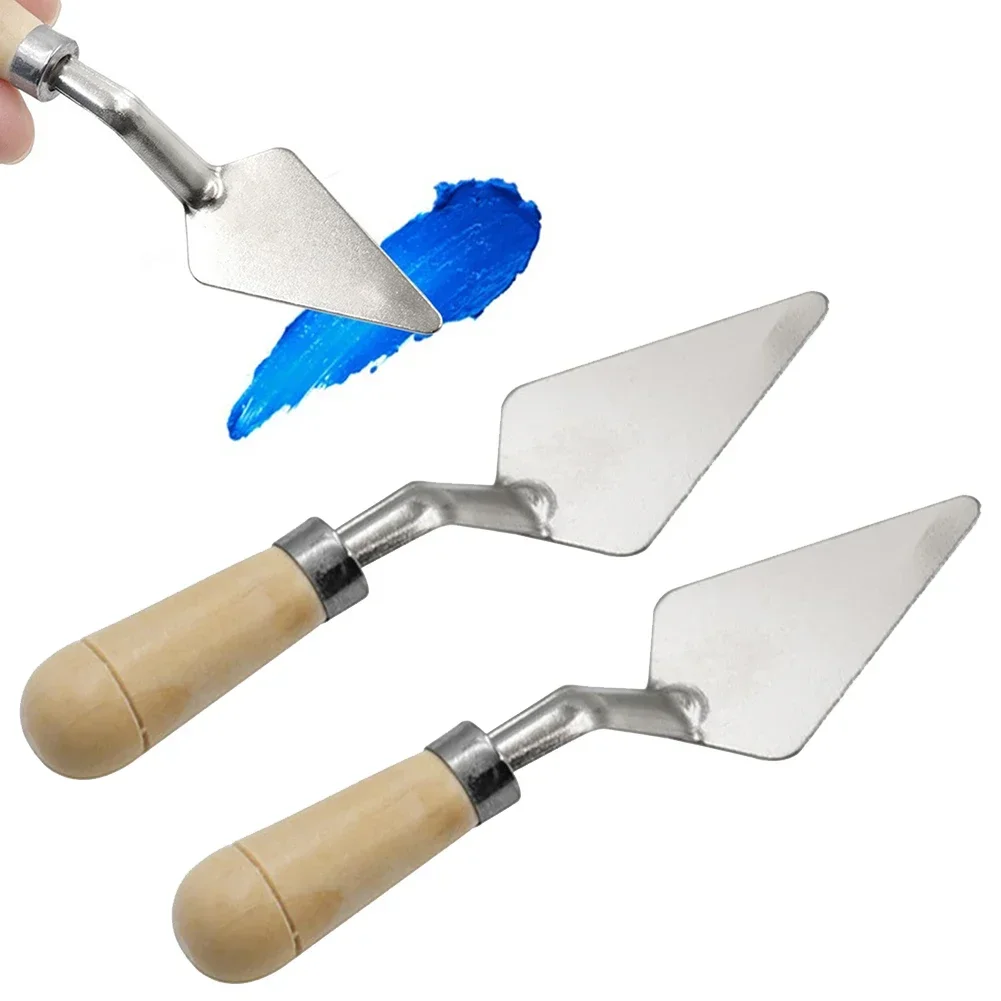 Portable Steel Wood Palette Oil Mix Painter Paint Tool Pigment Texture Artist Scraper Cutter Spatula plastic paint palette