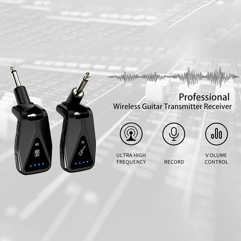 UHF Guitar Microphone System Wireless Guitar Transmitter Receiver Plug And Play For Electric Studio