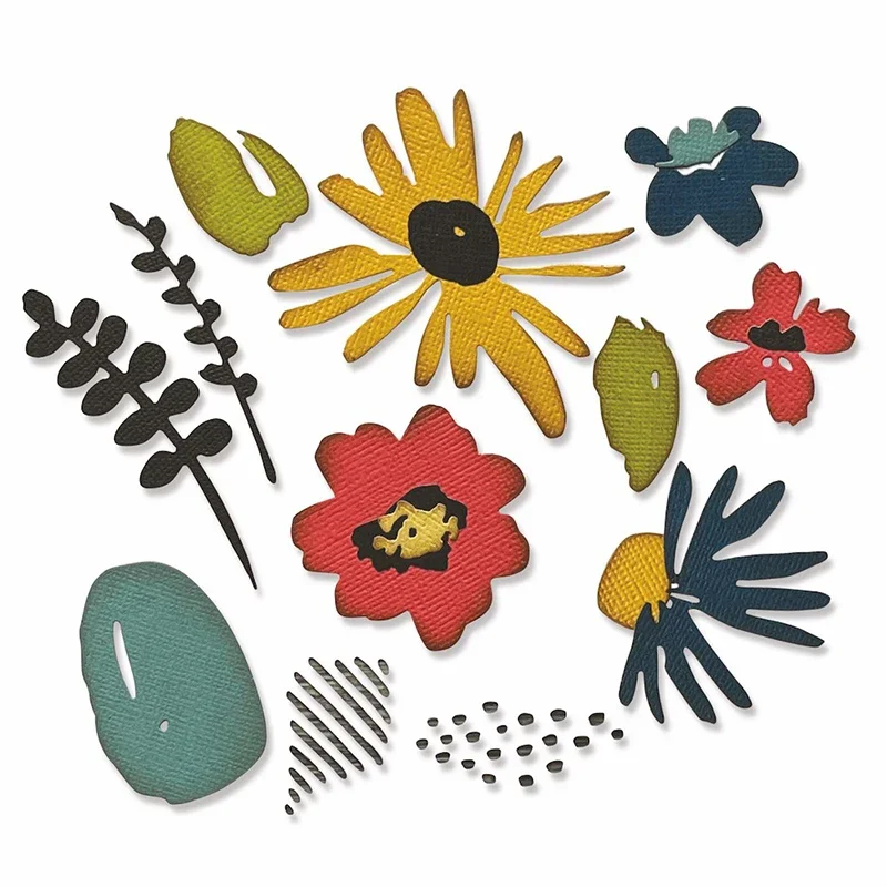 2023 New Retro Plant Chrysanthemum Pattern Metal Cutting Dies For Craft Making Paper Biglietto Di Auguri Scrapbooking No Clear Timbri