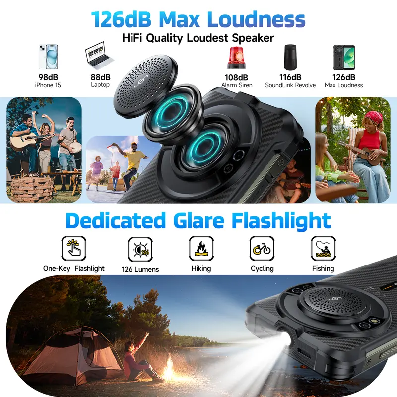 Ulefone RugKing 4G Rugged Phone Android 15 Up to 16GB+256GB AI Smartphone 9600mAh Waterproof 5.99" 50MP NFC Global Version 126dB - Image 2