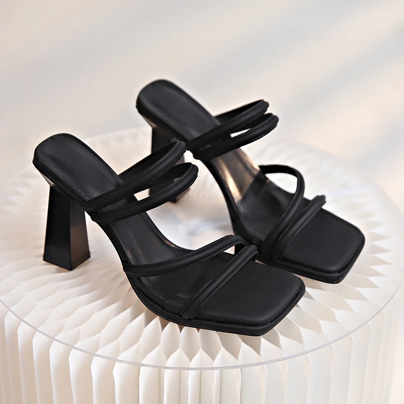 Women High Heel Sandals Summer Casual Female Shoes Woman Square Heel Open Toe Ankle Strap Ladies Sandalias Wedge Shoe 2024 New