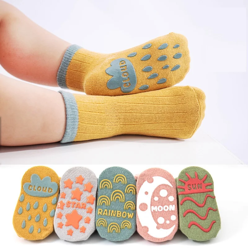 

new Children Socks Free shipping autumn non-slip cotton kids baby sock 0-5 year boys girls clothes unisex 5pair/lot