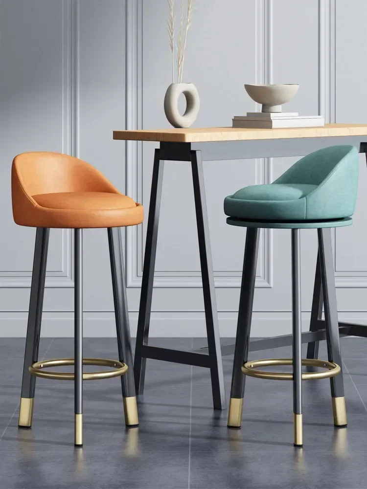 Modern Minimalist Bar Stools Light Luxury Swivel Chairs Backrest Lifting Counter Chair Household Bar Stool