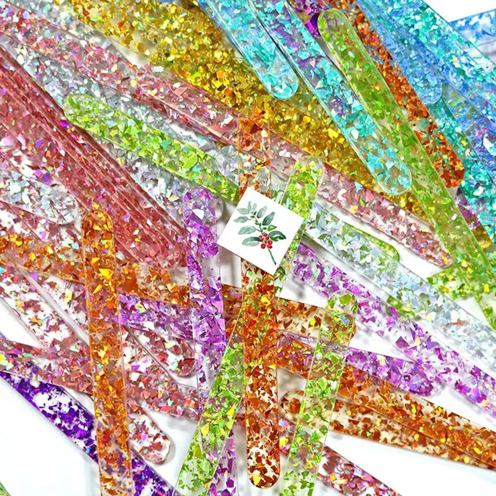 Description Picture 4 of item10Pcs Clear Sequins Reusable Popsicle Sticks Ice Cream Sticks Acrylic Cakesicle Ice Pop Candy Ice Creamsicle