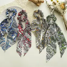 

New Fashion Floral Printed Scrunchie Elastic Hair Band for Women Hair Scarf Bows Rubber Ropes Girls Hair Ties Hair Accessory 1pc