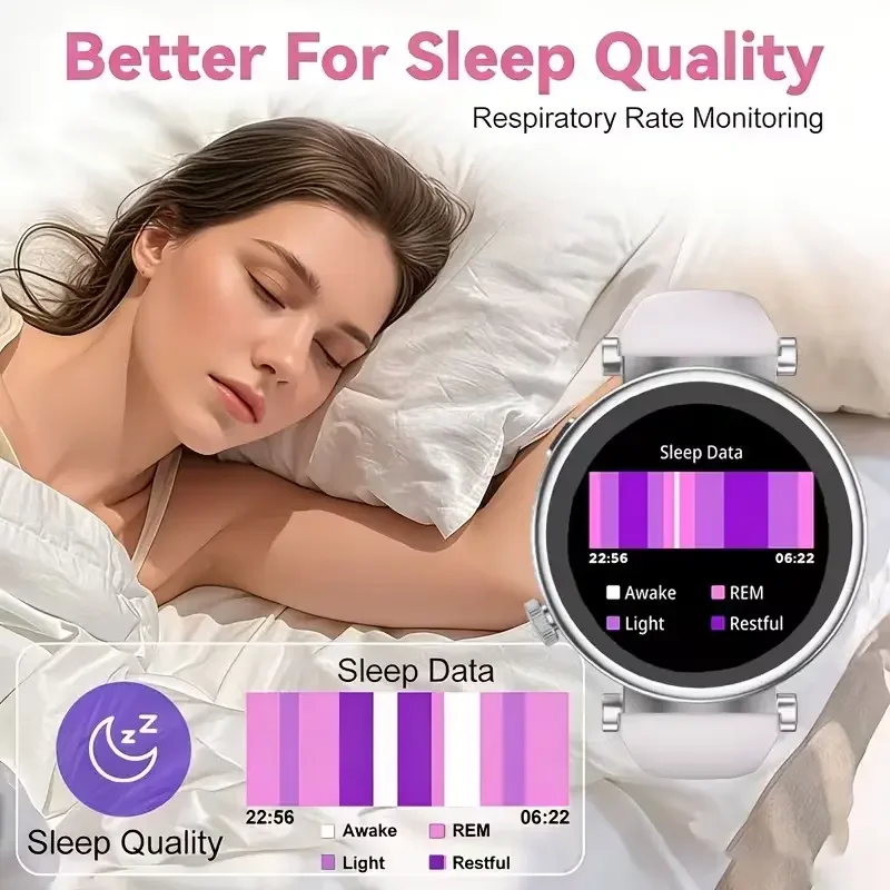 Smart Watch for Women, Fitness Tracker & Activity Tracker with Bluetooth Calls (Answer/Make), 1.8' HD/AMOLED Smartwatch for IOS/Android, 100+ Sport Modes, IP67 Waterproof, Heart Rate/SpO2/Sleep Monitor, 7 Bands 3