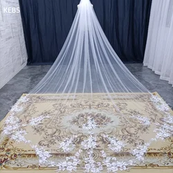 400cm long live shot high-quality retro wedding veil Special cut royal bride veil with sequins lace veil wedding accessories