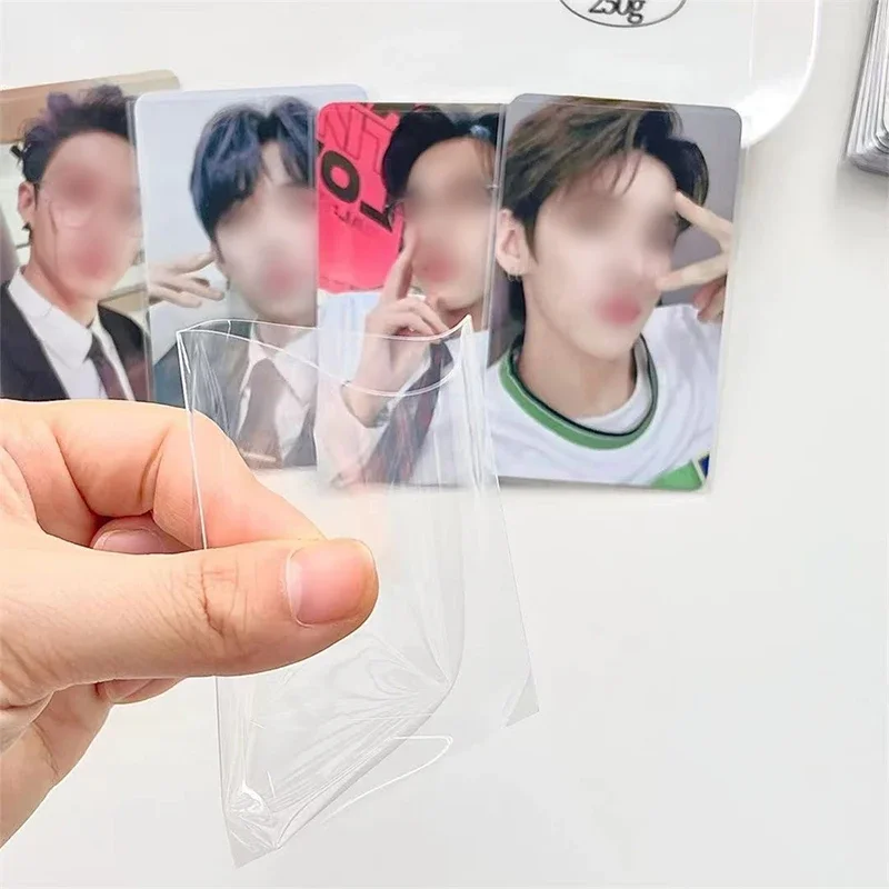 50pcs Korea 3 Inch Photocard Protector Clear Acid Free CPP HARD Card Sleeves Holographic Protector Film Album Binder