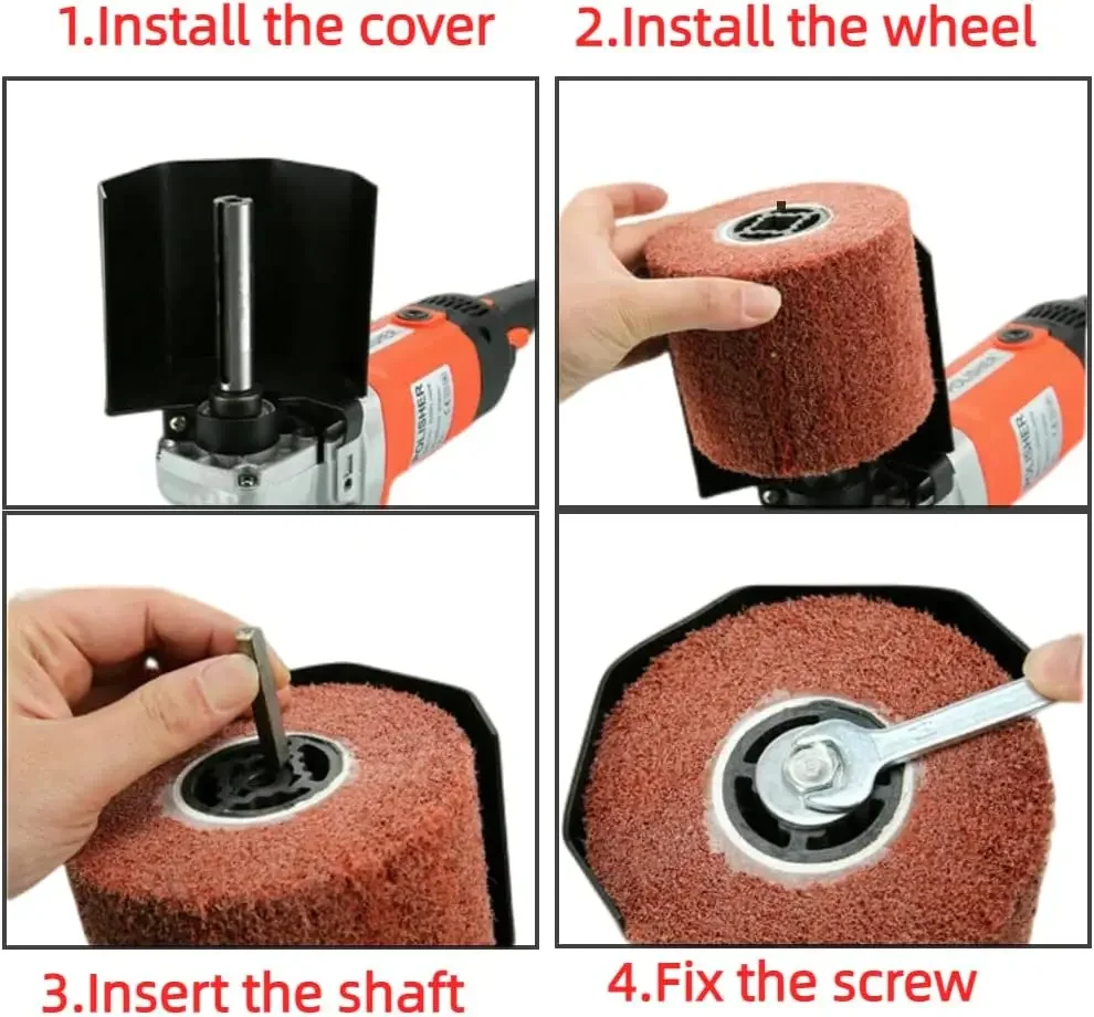 Burnishing Polishing Machine Handheld Wheel Polisher Sander Wire Drawing Machine for Steel Metal Wood 110V 1400W 8 Speed Adjust