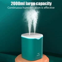 2000ML USB Air Humidifier Double Spray Port Essential Oil Aromatherapy Diffuser Cool Mist Maker Fogger for Home Office 2